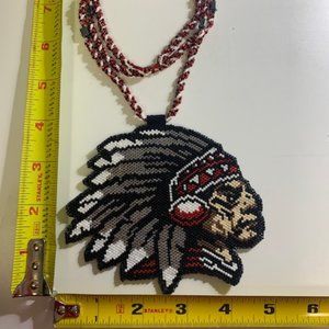 Flat Peyote Beaded Medallion on DNA Chain